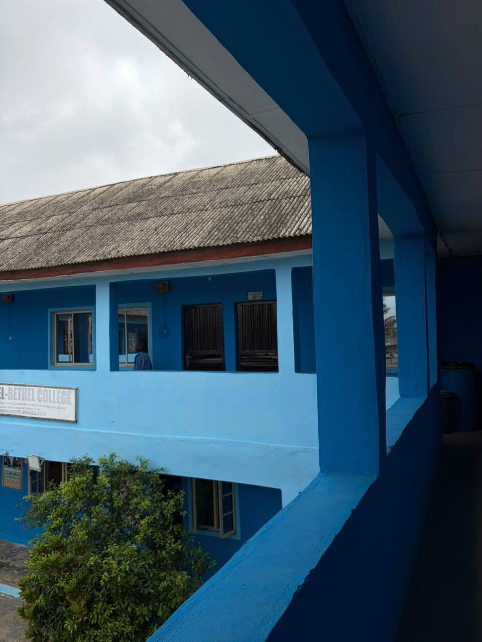 View of the school blocks from the upper corridor